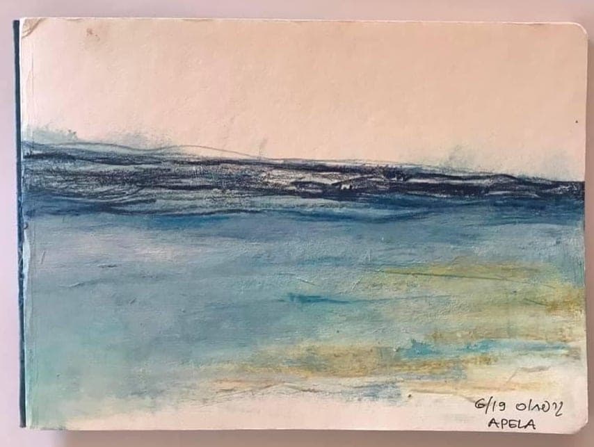 Apela, June — Mixed media in sketchbook by Maya Kimche Simon