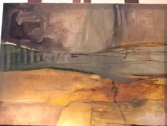 Burnt Field — Oil on canvas by Maya Kimche Simon